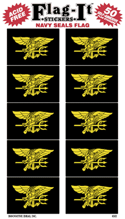 US Navy Seal Flag Stickers - 50 per pack