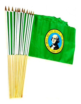 Washington 12"x18" Stick Flags
