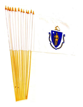 Massachusetts 12"x18" Stick Flag