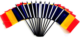 Chad Polyester Miniature Flags - 12 Pack