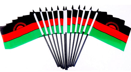 Malawi Polyester Miniature Flags - 12 Pack