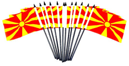 Macedonia Polyester Miniature Flags - 12 Pack