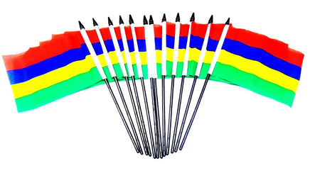 Mauritius Polyester Miniature Flag - 12 Pack