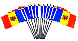 Moldova Polyester Miniature Flags - 12 Pack
