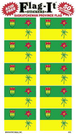 Saskatchewan Flag Stickers - 50 per pack