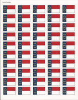 North Carolina State Flag Stickers - 50 per sheet