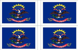 North Dakota State Flag Stickers - 50 per sheet