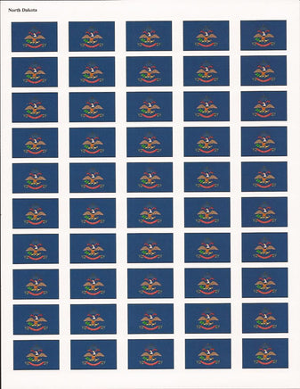 North Dakota State Flag Stickers - 50 per sheet