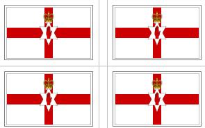 Northern Ireland Flag Stickers - 50 per sheet
