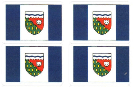 Northwest Terrirtory Waterproof Flag Stickers - 50 per Sheet