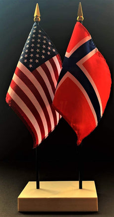Norway and US Flag Desk Set