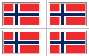 Norway Flag Stickers - 50 per sheet