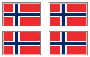 Norway Flag Stickers - 50 per sheet