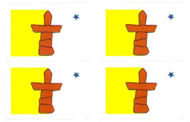 Nunavut Waterproof Flag Stickers - 50 per Sheet