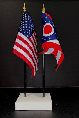 Ohio and US Flag Desk Set
