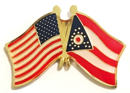 Ohio State Flag Lapel Pin - Double