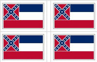 Mississippi State Flag Stickers - 50 per sheet - Old Design