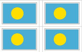 Palau Flag Stickers - 50 per sheet