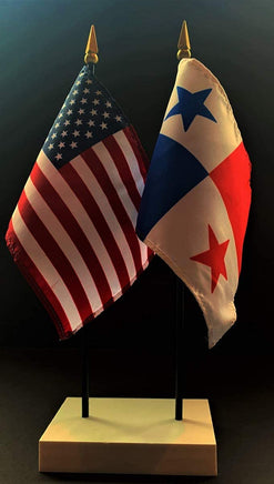 Panama and US Flag Desk Set