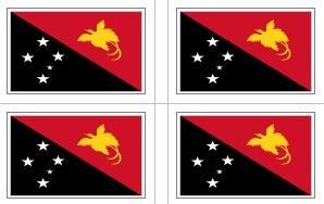 Papua New Guinea Flag Stickers - 50 per sheet