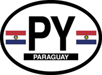 Paraguay Reflective Oval Decal