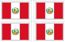 Peru Flag Stickers - 50 per sheet