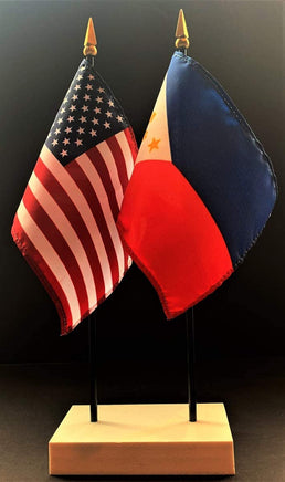 Philippines and US Flag Desk Set