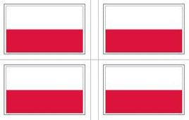 Poland NO EAGLE, CURRENT Flag Stickers - 50 per sheet