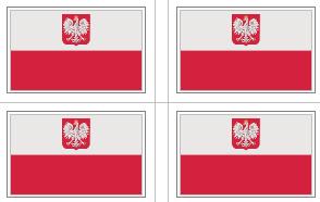 Poland (with Eagle) Flag Stickers - 50 per sheet
