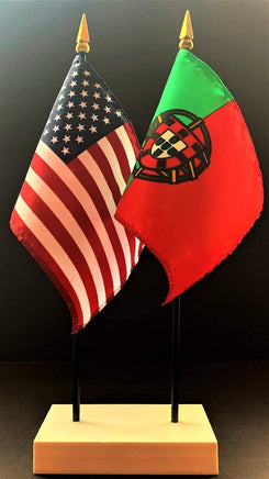 Portugal and US Flag Desk Set