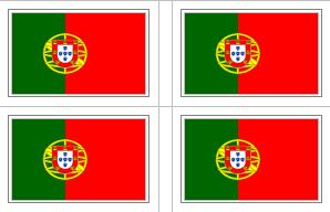 Portugal Flag Stickers - 50 per sheet