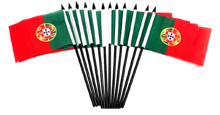 Portugal Polyester Miniature Flags - 12 Pack