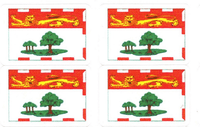Prince Edward Island Waterproof Flag Stickers - 50 per Sheet