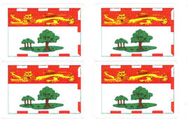 Prince Edward Island Waterproof Flag Stickers - 50 per Sheet