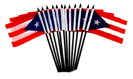 Puerto Rico Polyester Miniature Flags - 12 Pack