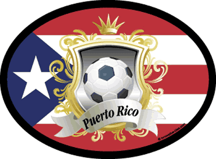Puerto Rico Soccer Oval Decal