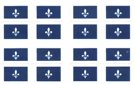 Quebec Waterproof Flag Stickers - 50 per Sheet