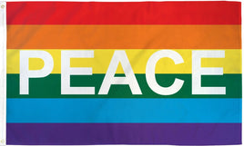Rainbow PEACE 3'x5' Polyester Flag