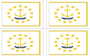 Rhode Island State Flag Stickers - 50 per sheet