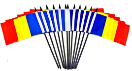 Romania Polyester Miniature Flags - 12 Pack