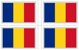 Romanian Flag Stickers - 50 per sheet