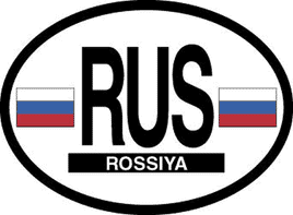 Russia Reflective Oval Decal