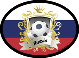 Russia Soccer Oval Decal