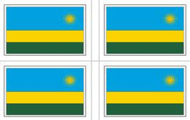 Rwanda Flag Stickers - 50 per sheet