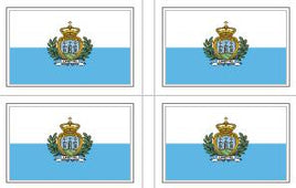San Marino Flag Stickers - 50 per sheet