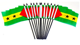 Sao Tome & Principe Polyester Miniature Flags - 12 Pack