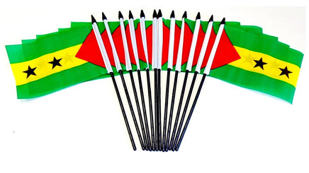 Sao Tome & Principe Polyester Miniature Flags - 12 Pack