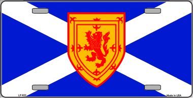 Scotland St. Andrews Cross Flag w/Rampant Lion Crest License Plate