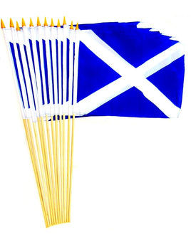 Scotland St. Andrews Cross Polyester Stick Flag - 12"x18" - 12 flags