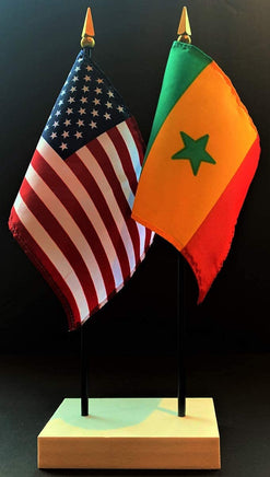 Senegal and US Flag Desk Set